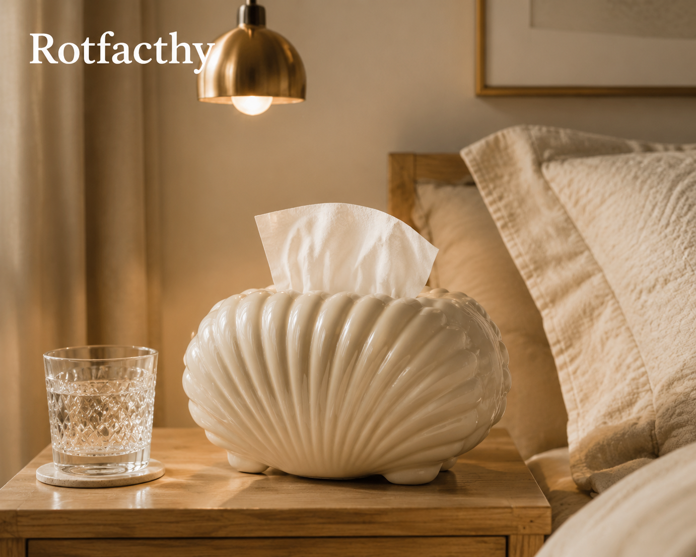Rotfacthy Seashell Sculptural Tissue Box Product Overview