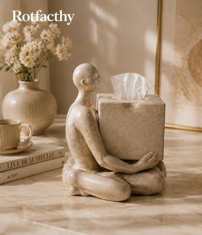 Rotfacthy Meditation Figure Sculptural Tissue Box