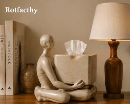 Rotfacthy Meditation Figure Sculptural Tissue Box