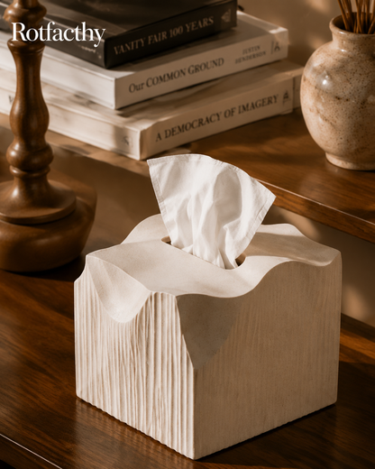 Rotfacthy Sculptural Wave Texture Tissue Box