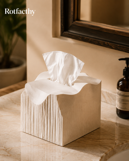 Rotfacthy Sculptural Wave Texture Tissue Box