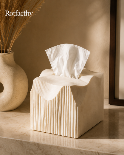 Rotfacthy Sculptural Wave Texture Tissue Box