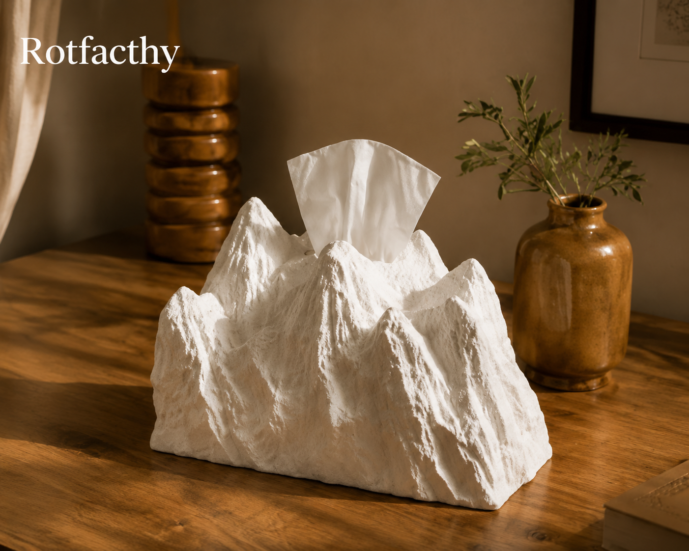 Rotfacthy Mountain Peak Sculptural Tissue Box