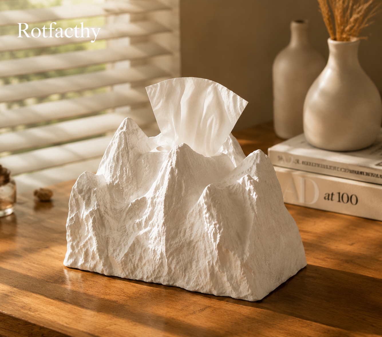 Rotfacthy Mountain Peak Sculptural Tissue Box
