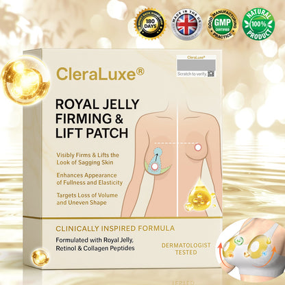 Official Online Offer | CleraLuxe® 🌞 ROYAL JELLY FIRMING & LIFT PATCH - Safe to use during breastfeeding – suitable for concerns such as underdeveloped breasts, sagging, flatness, skin creasing, and nipple pigmentation.